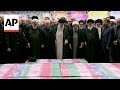 Irans supreme leader and Hamas chief at funeral ceremony for late Iranian president