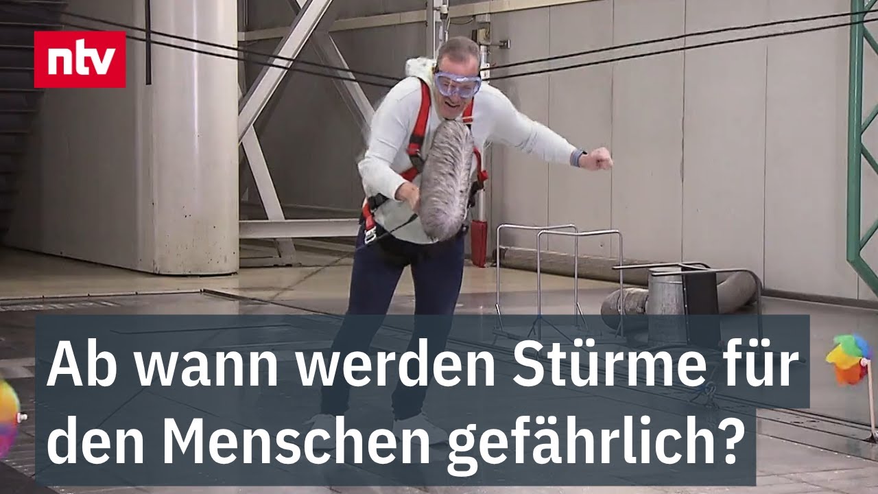Ab wann werden Stürme für den Menschen gefährlich? - Reporter im Windkanal