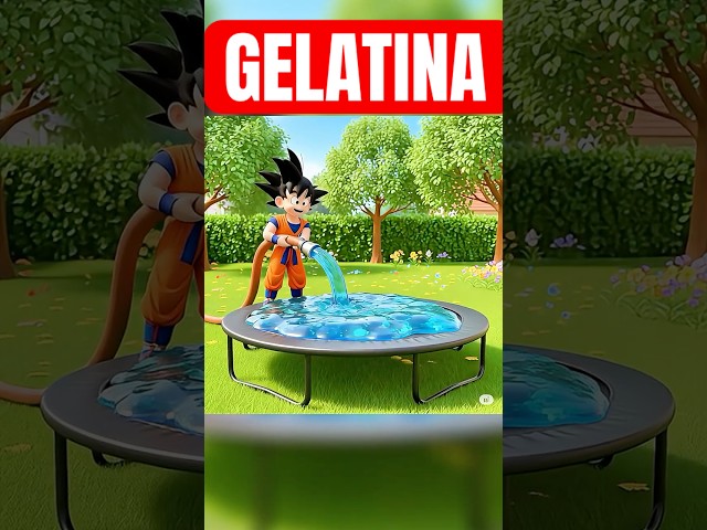 Gokú hizo un trampolín de gelatina 🤣