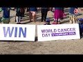 world cancer day से पहले कैंसर रोगियों ने बनाई ह्यूमन चेन, एकजुट होकर लड़ने का दिया संदेश | Mumbai  - 01:08 min - News - Video
