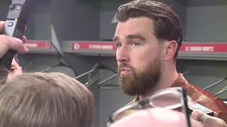 Kansas City Chiefs' Travis Kelce talks after Super Bowl loss to Philadelphia Eagles