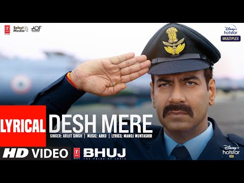 Upload mp3 to YouTube and audio cutter for DESH MERE (Lyrical) | Bhuj: The Pride Of India| Ajay D, Sanjay D | Arijit Singh | Arko, Manoj M download from Youtube