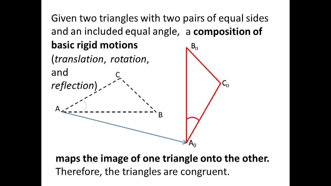 Side Angle Side Congruence By Basic Rigid Motions YouTube