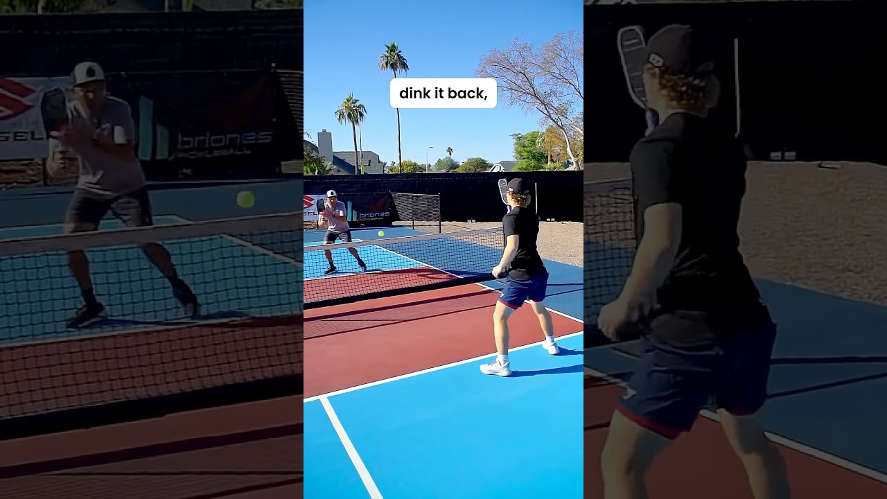 PRO PICKLEBALL TIP! Wait for the right ball to speed up, volley, or attack after a dink. #shorts