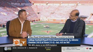 Coach Steve Sarkisian tells Paul Finebaum that Quinn Ewers and Texas are ready to take down Clemson