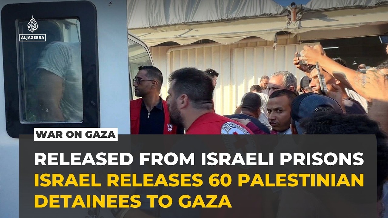 Around 60 Palestinian detainees arrive in Gaza from Israeli jails in largest release since October