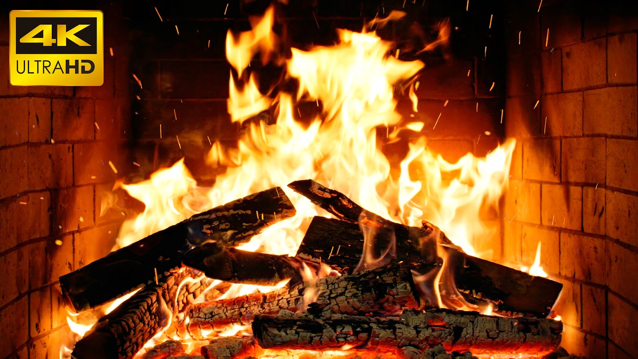 🔥 Fireplace Sleep Sounds (No Music) with Soft Fire Glow and Cracking Logs for Christmas Atmosphere