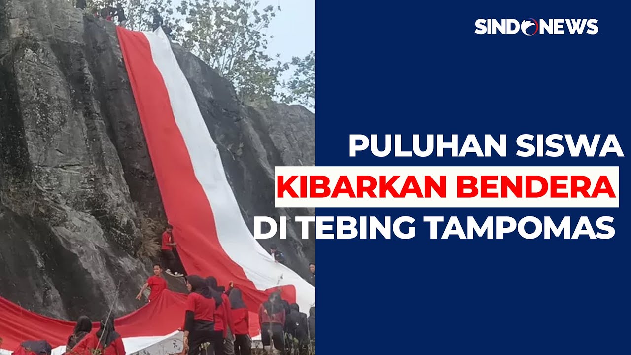 Puluhan Siswa di Banjarnegara Kibarkan Bendera di Tebing Tampomas - Sindo Prime 16/08