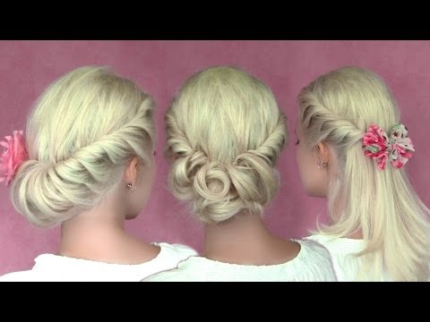 Wedding hairstyles for medium long hair tutorial Prom updo Gibson tuck ...