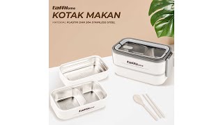 Pratinjau video produk TaffHOME Kotak Makan Bento Lunch Box Stainless Steel 3 - J274