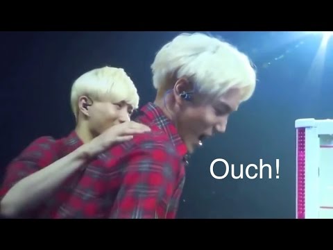 EXO Suho leader punch Kai back