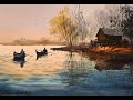 Watercolour painting tutorial  Autumn Serenity in Water Reflections