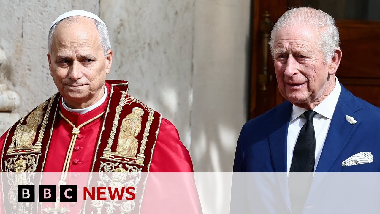 King Charles becomes first head of Church of England to pray with Pope | BBC News