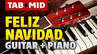 Jose Feliciano - Feliz Navidad Karaoke (Guitar Pro TABS and Piano MIDI tutorial)