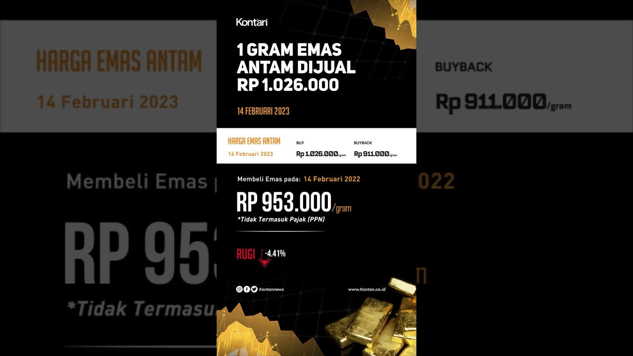 Harga Emas Hari Ini (14/2), 1 Gram Logam Mulia Antam Dijual Rp 1.026. ...