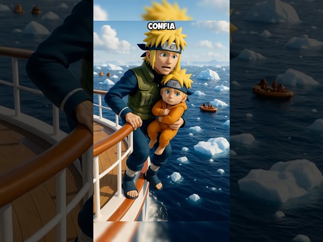 Pai de Naruto o salva de naufrágio #ia #naruto #toons #desenhosanimados
