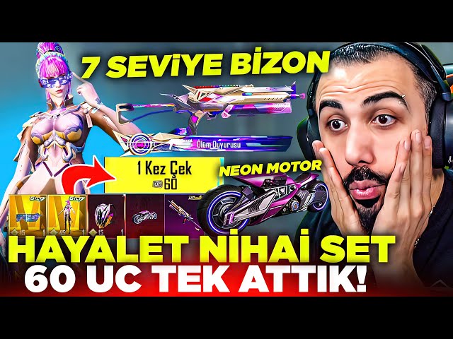 HAYALET NİHAİ SET VE 7 SEVİYE BİZON GELDİ!! 😱 60 UC'YE TEK ATTIK!! NEON MOTOR EFSANE! | PUBG MOBILE