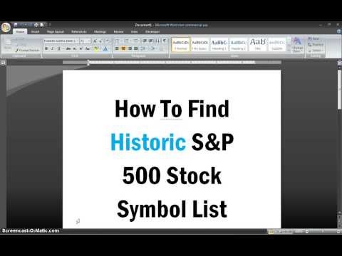 Sp 500 Stock Symbol