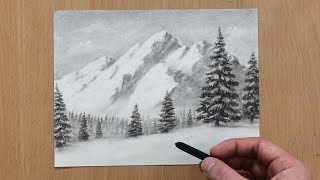 איך לצייר הרים מושלגים 