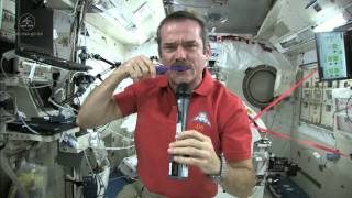 Canadian astronaut and Commander of Expedition 35 demonstrates how astronauts brush their teeth in space. You might be surprised by what he reveals!

To learn more about hygiene in space, check out: h
