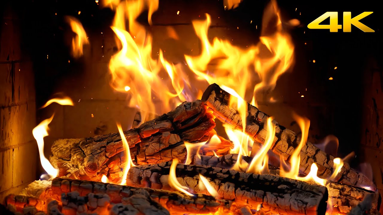 🔥 Cozy Fireplace Calm in a Snowy Log Cabin with Burning Logs and Hypnotic Crackling Sounds