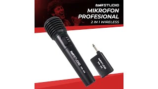 Pratinjau video produk TaffSTUDIO Mikrofon Karaoke Mic Profesional 2 in 1 Wireless Wired - WM-308