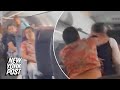 Passenger punches flight attendant for not allowing use first class restroom, shocking visuals