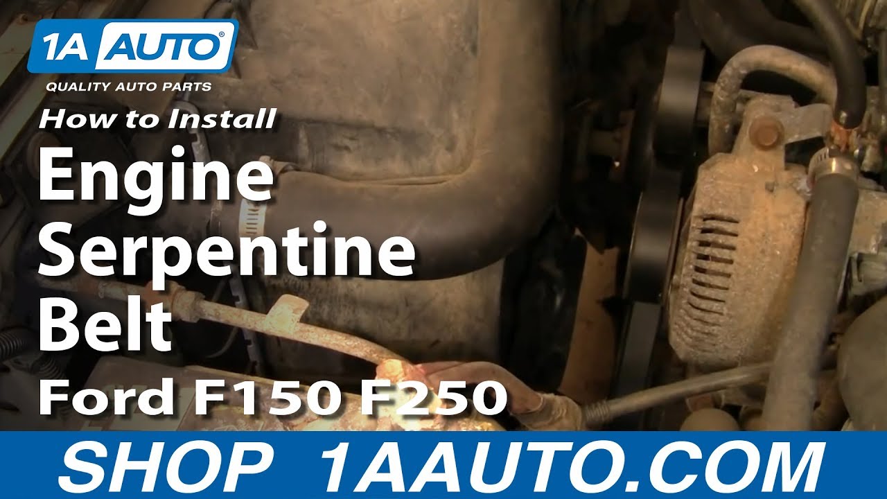 How To Install Replace Engine Serpentine Belt Ford F150 ... 1992 ford mustang alternator diagram 