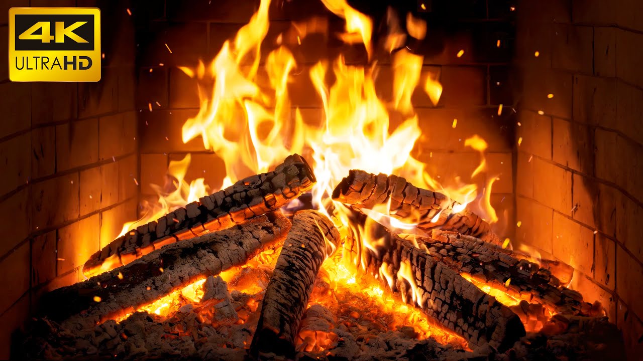 🔥 The MOST REALISTIC FIREPLACE with CRACKLING LOGS and BURNING FIRE SOUNDS for WARM CHRISTMAS VIBES
