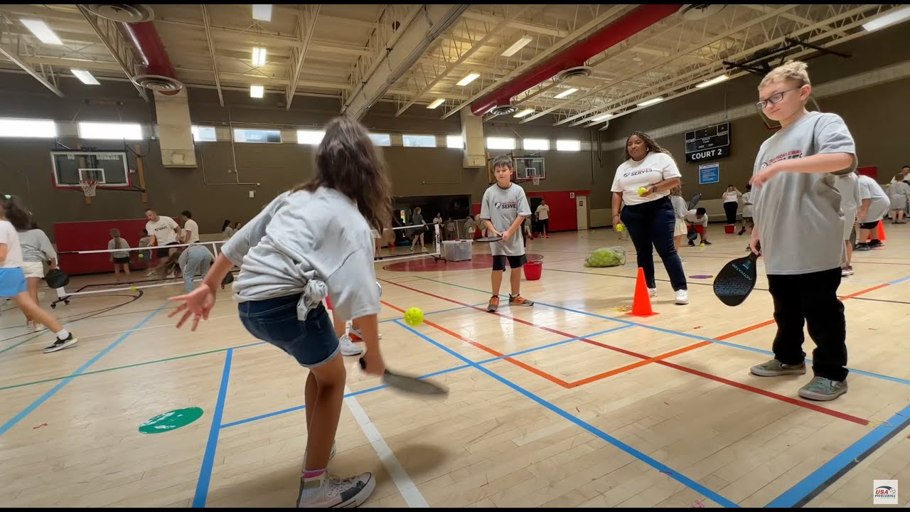 USA Pickleball Staff Hosted USA Pickleball Serves Clinic Today for Over 70 Local Youth