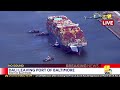 LIVE: SkyTeam11 is live above the ship DALI as it leaves the Port of Baltimore 90 days after hitt…(WBAL) - 00:00 min - News - Video