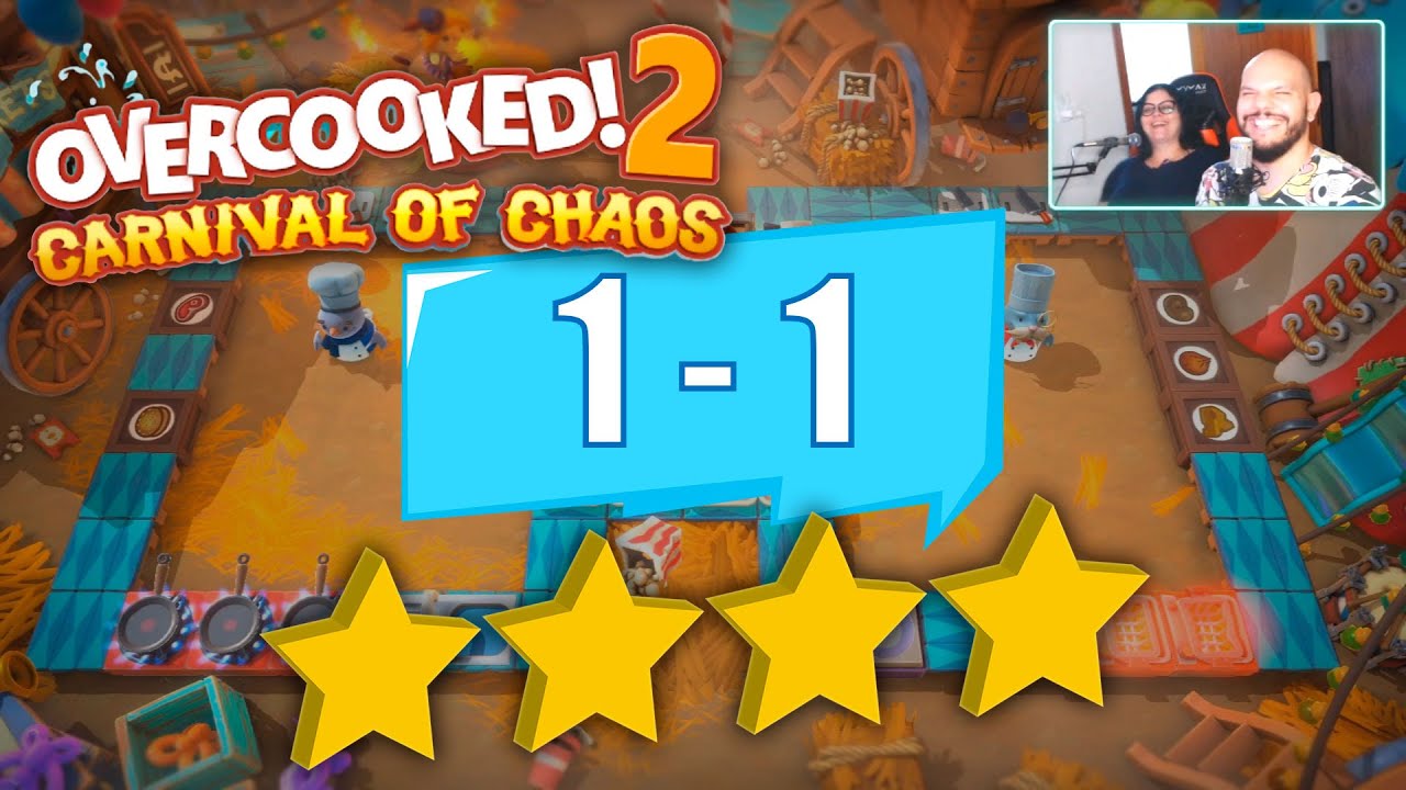 Overcooked 2 Carnival Of Chaos DLC 1-1 - 4 Estrelas