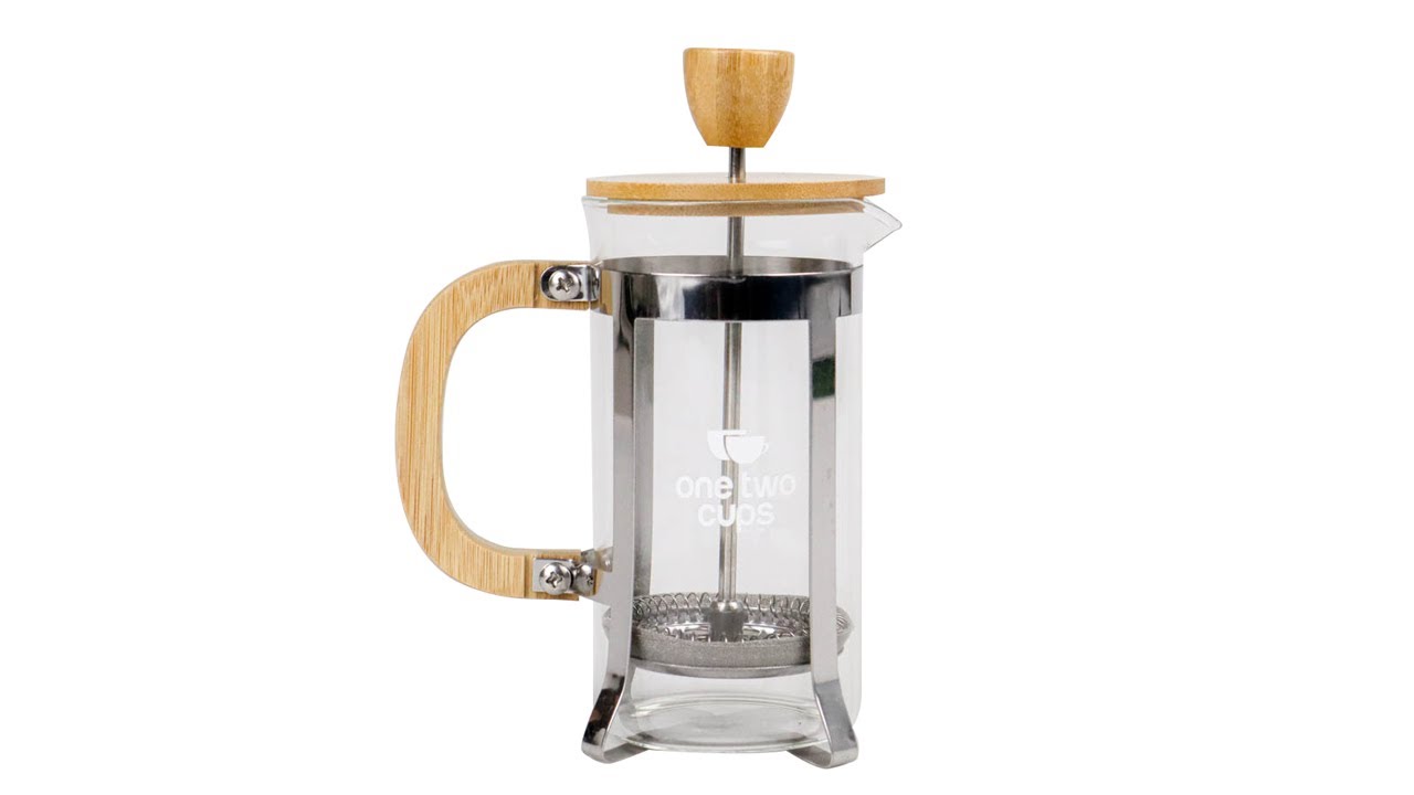 Pratinjau video produk One Two Cups French Press Coffee Maker Pot Gagang Kayu 350ml - KG350