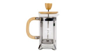 Pratinjau video produk One Two Cups French Press Coffee Maker Pot Gagang Kayu 350 ml - KG350