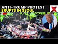 Seoul Trump Protest LIVE: Anti-Trump Protesters Clash With Police Near South Korea–U.S. Summit Venue