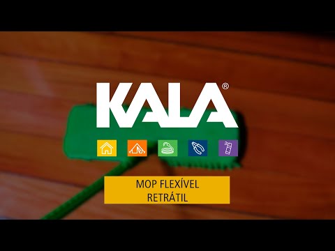 Mop Retrátil Flexível com Refil Dupla Face 180cm Kala - Vídeo explicativo