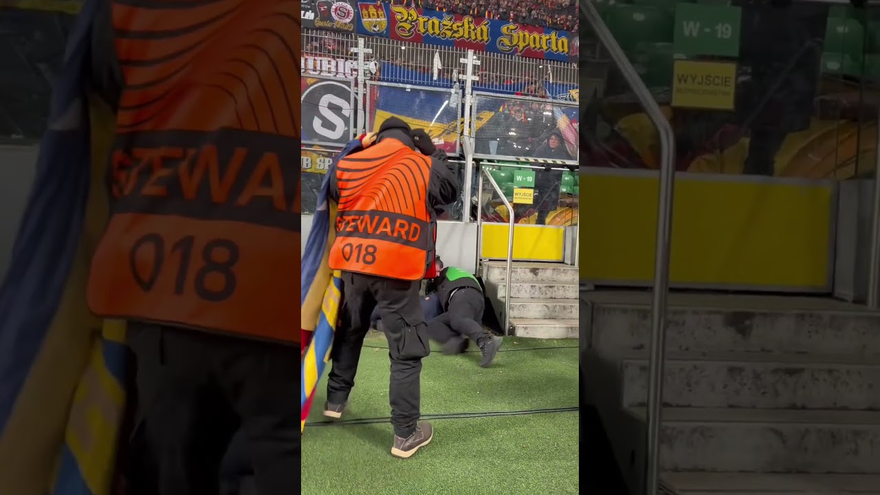 Kibic zrywa flagę sparty! awantura na ł3 #shorts