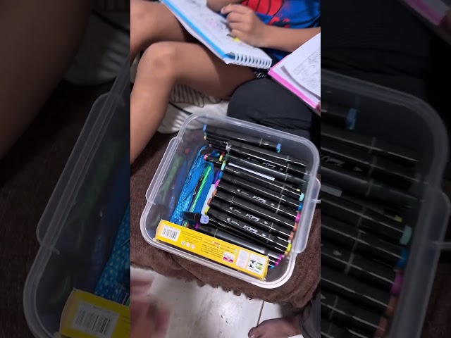 Tinha muitas canetinhas!