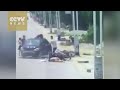 Car hits two motorcycles while changing lanes-Exclusive visuals