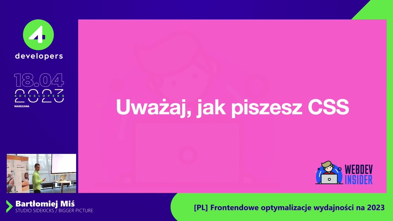 Bartłomiej Miś: Frontendowe optymalizacje wydajności na 2023