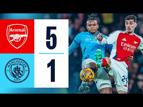 HIGHLIGHTS Arsenal 5-1 Man City | Odegaard, Haaland, Partey, Lewis-Skelly, Havertz, Nwaneri Goals