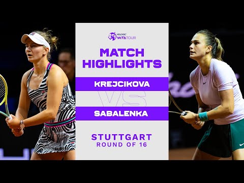 Barbora Krejcikova vs. Aryna Sabalenka | 2023 Stuttgart Round of 16 | WTA Match Highlights