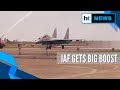 Watch: SU-30MKI fighter aircraft given water salute at the Thanjavur air base
