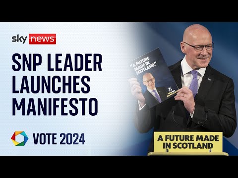 SNP leader John Swinney launches party's manifesto