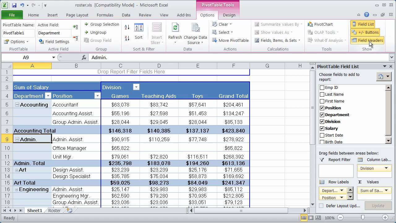 Pivot Table In Excel Template