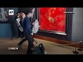 WATCH: Animal rights protesters deface King Charles III portrait in London - 00:21 min - News - Video