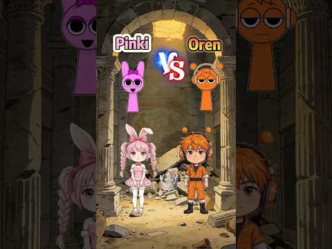 Parkour Challenge Pinki VS Oren #sprunki #animation #funny