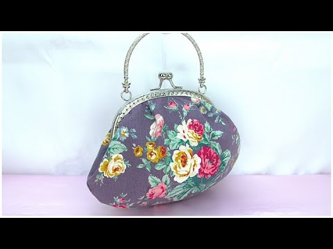 がま口ポーチ作り方　小物入れミニバッグ作り方　型紙作り方 how to make a bag