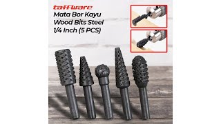 Pratinjau video produk Taffware Mata Bor Kayu Wood Bits Steel 1/4 Inch 5 PCS - 25450