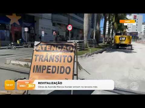 Obras da Av. Marcos Konder em Itajaí entram no terceiro mês | Trânsito | SCC Meio-Dia